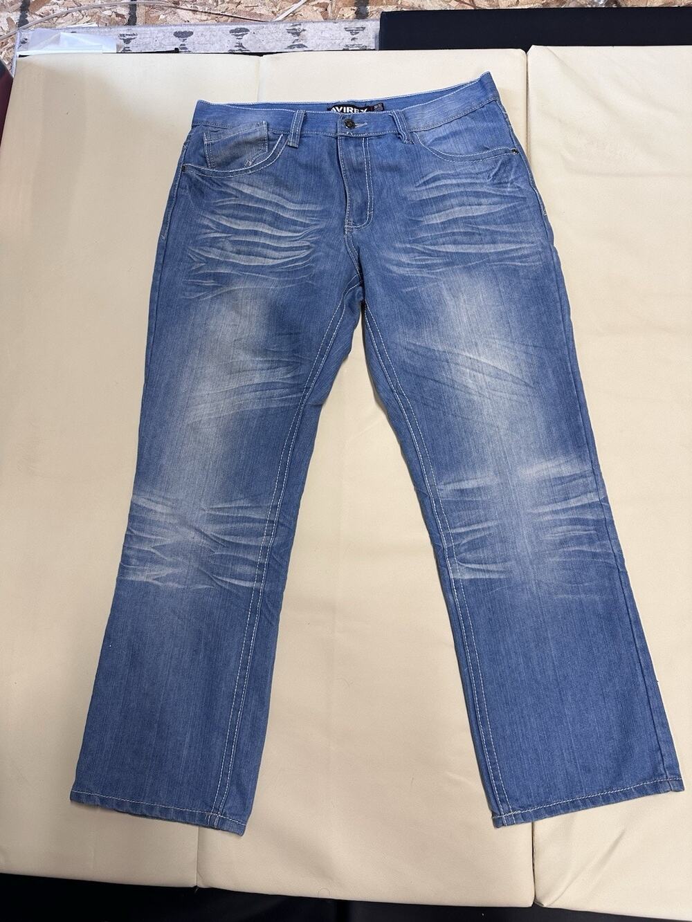 Avirex Jeans Mens 36x32 Embroidered Back Pocket Straight Leg Denim Y2K